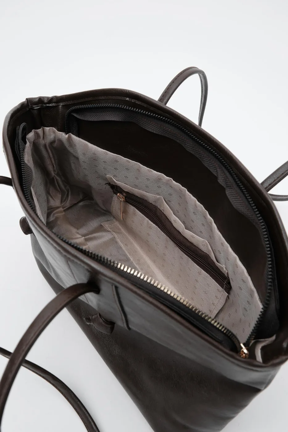 Faux leather shoulder bag Faux leather shoulder bag in dark brown
