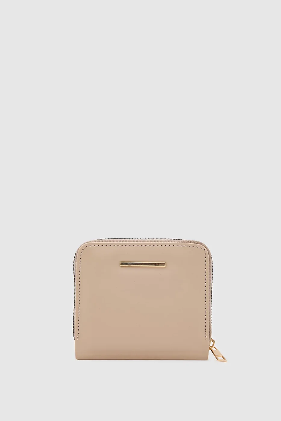 Faux leather wallet for women in beige