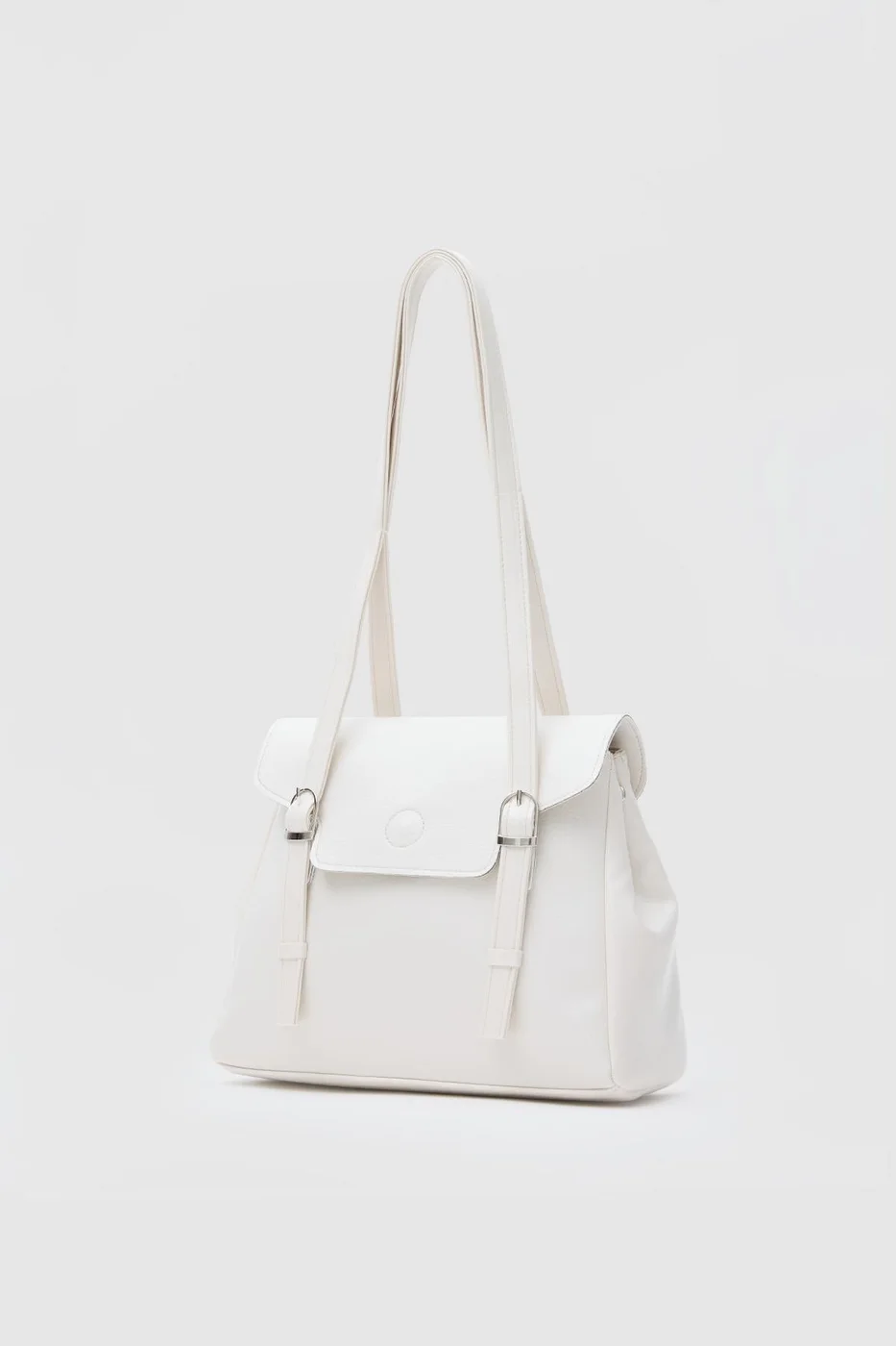 Faux leather shoulder bag Faux leather shoulder bag in cream