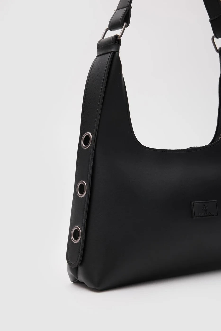 Faux leather baguette bag Faux leather baguette bag in black
