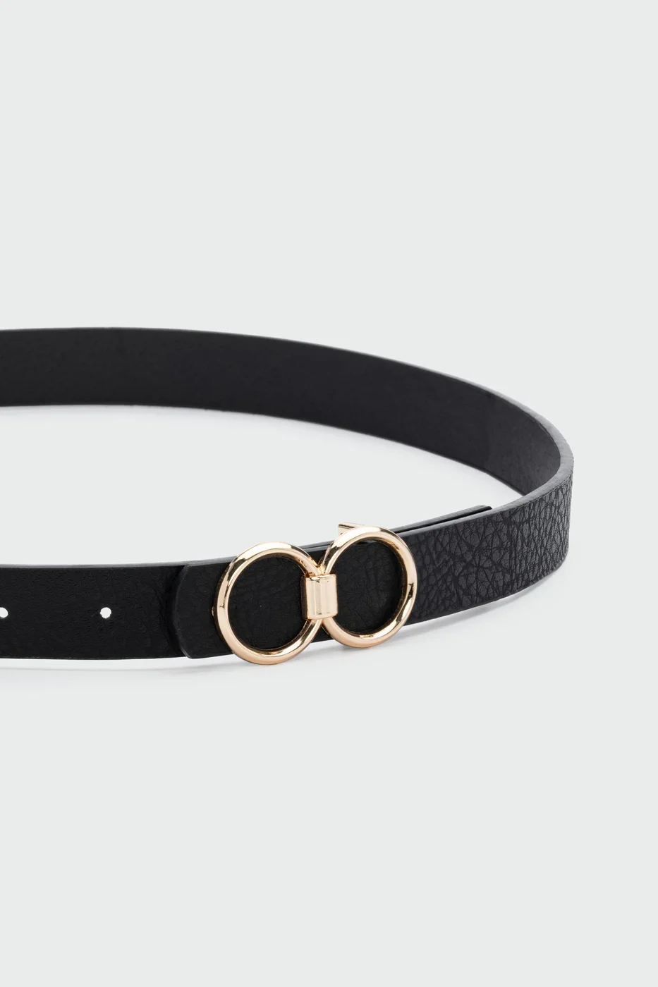 faux leather belt in black