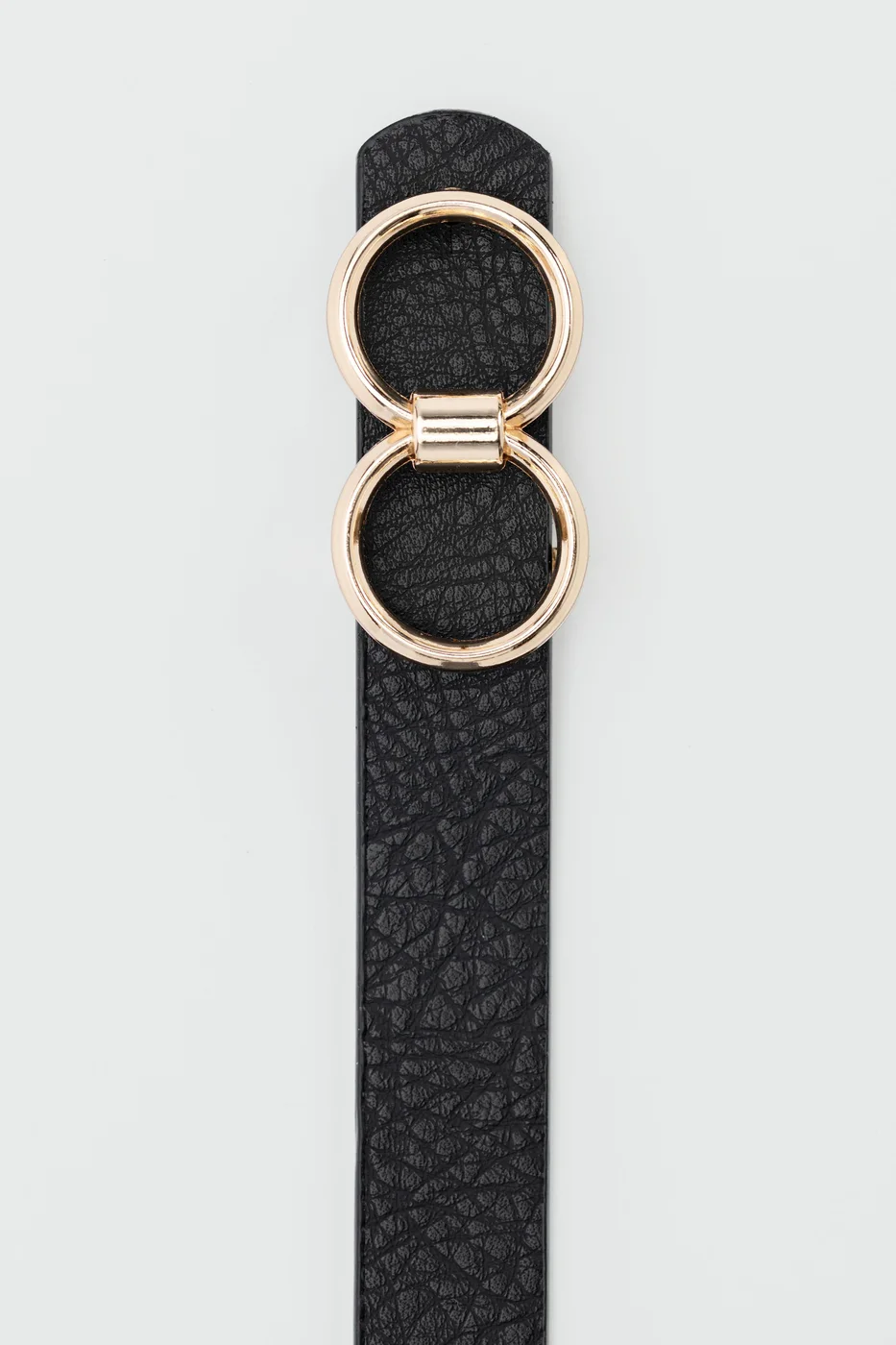 faux leather belt in black