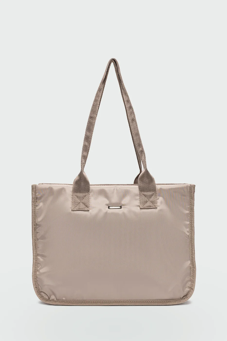 satin shoulder bag in taupe