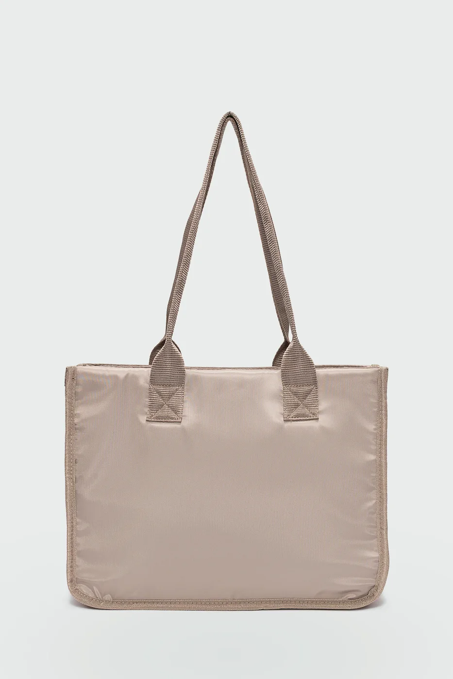 satin shoulder bag in taupe