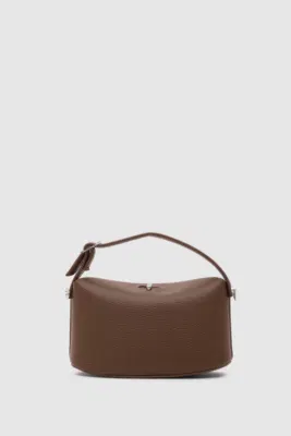 Faux leather crossbody bag for women in tan