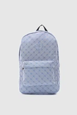 faux leather backpack in blue