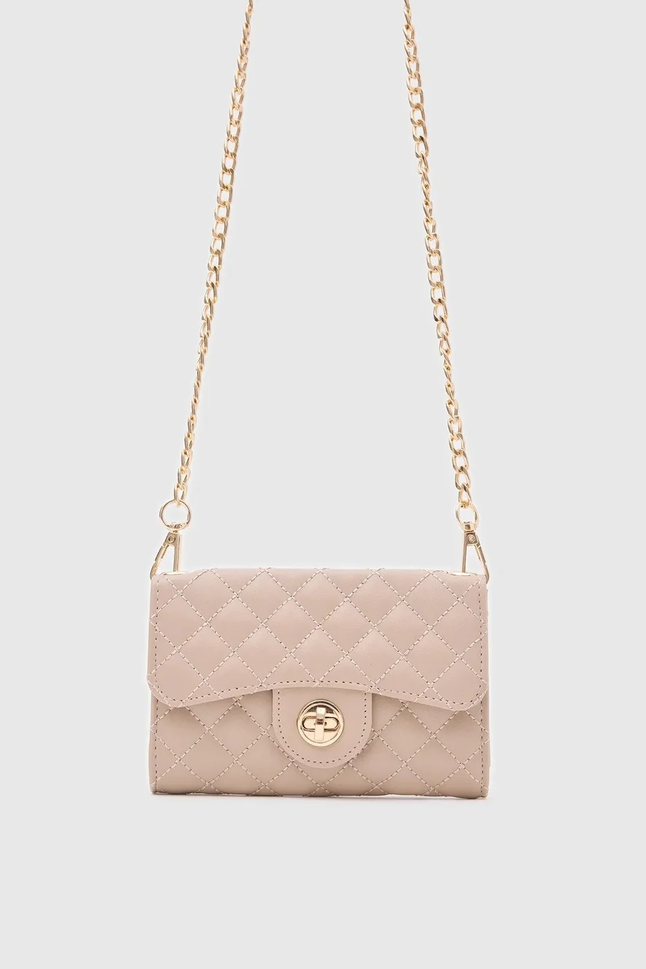 Faux leather wallet with embroidery detail in beige