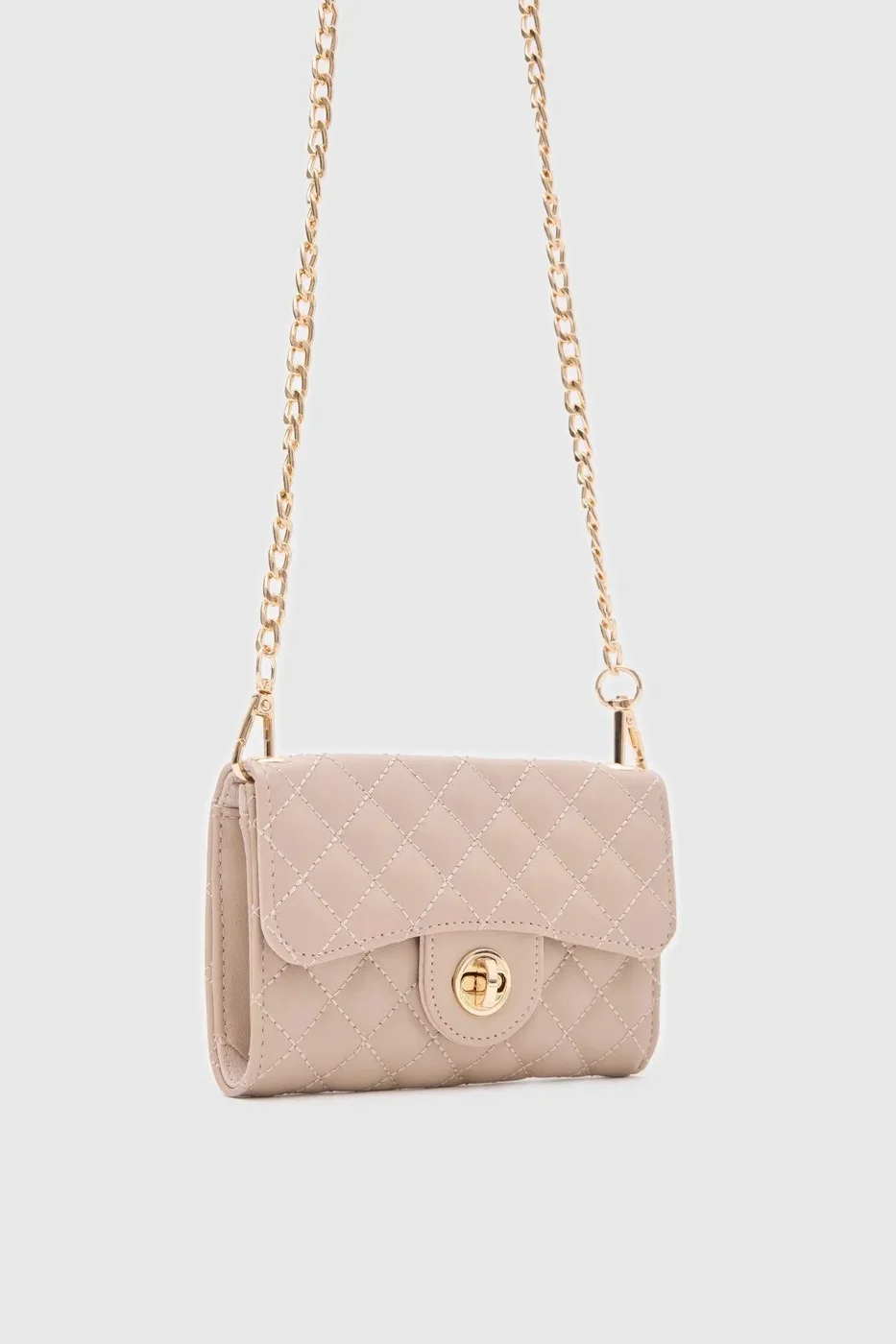 Faux leather wallet with embroidery detail in beige