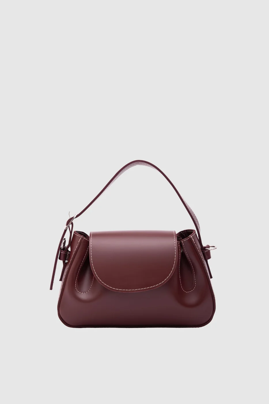 Faux leather crossbody bag in burgundy