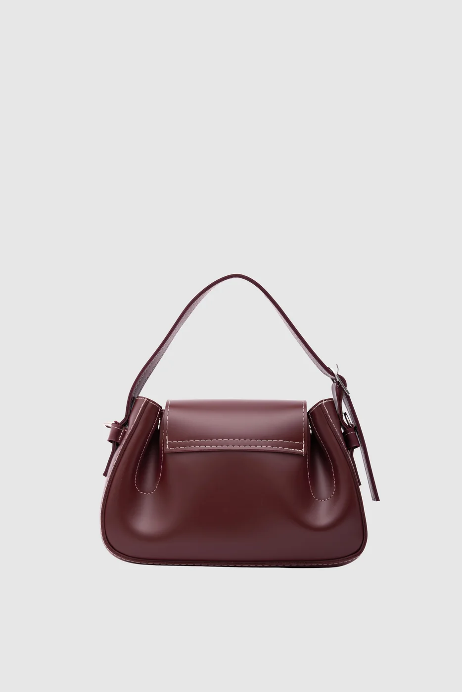 Faux leather crossbody bag in burgundy