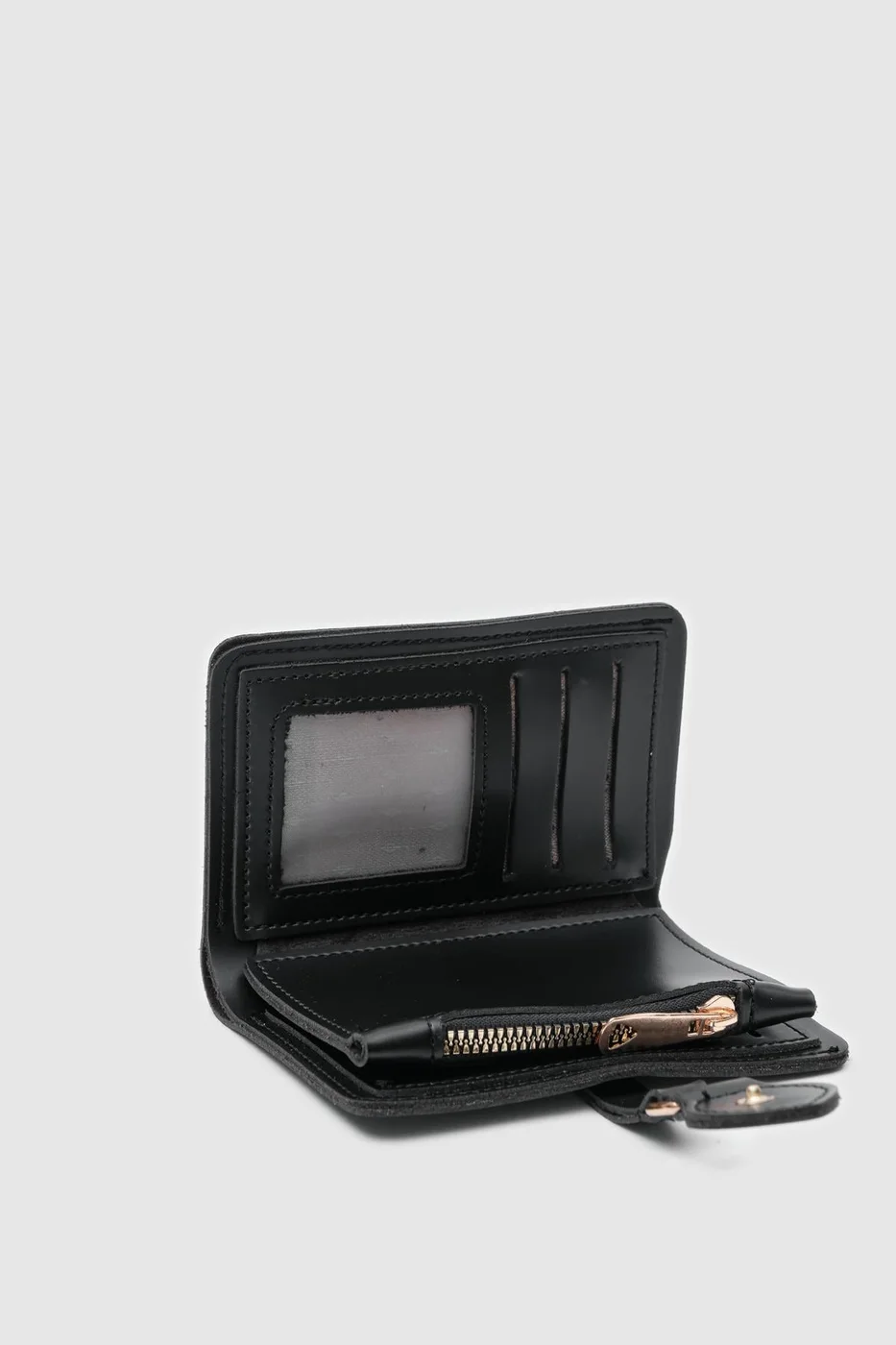 faux leather wallet in black
