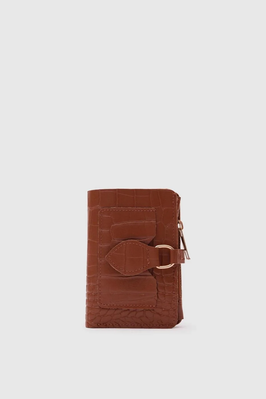 faux leather wallet in tan