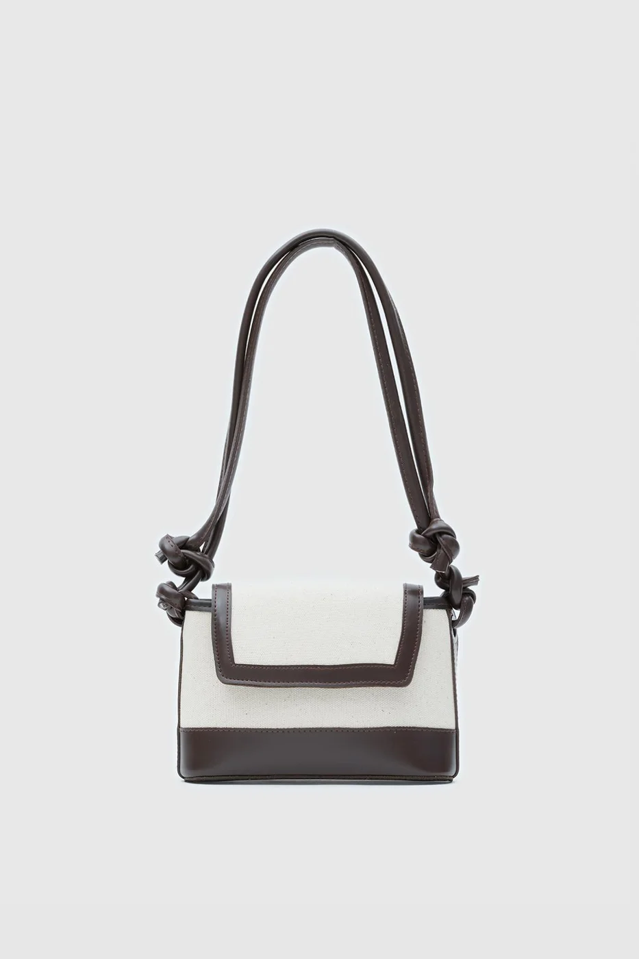 Canvas crossbody bag for women in dark brown