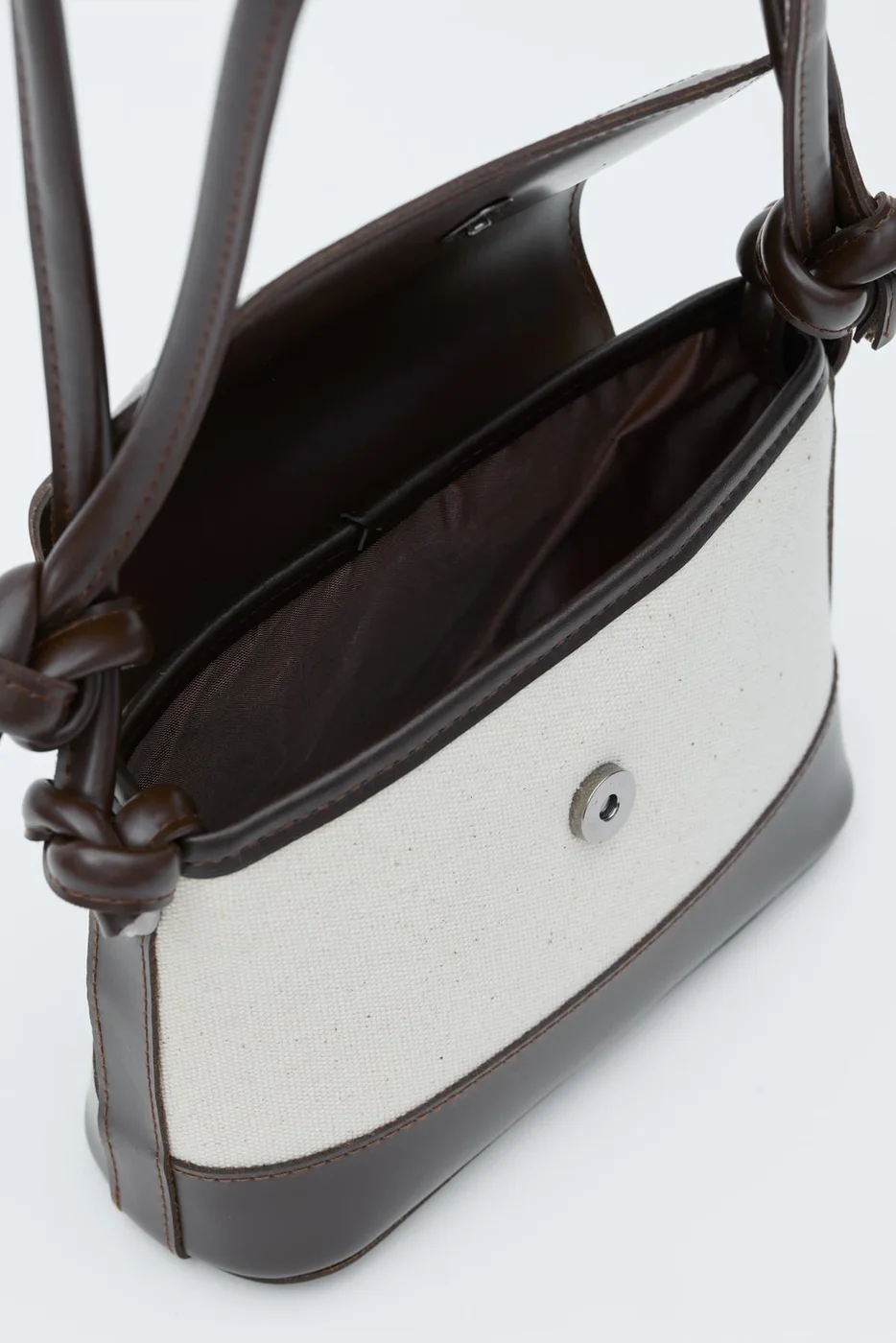 Canvas crossbody bag for women in dark brown