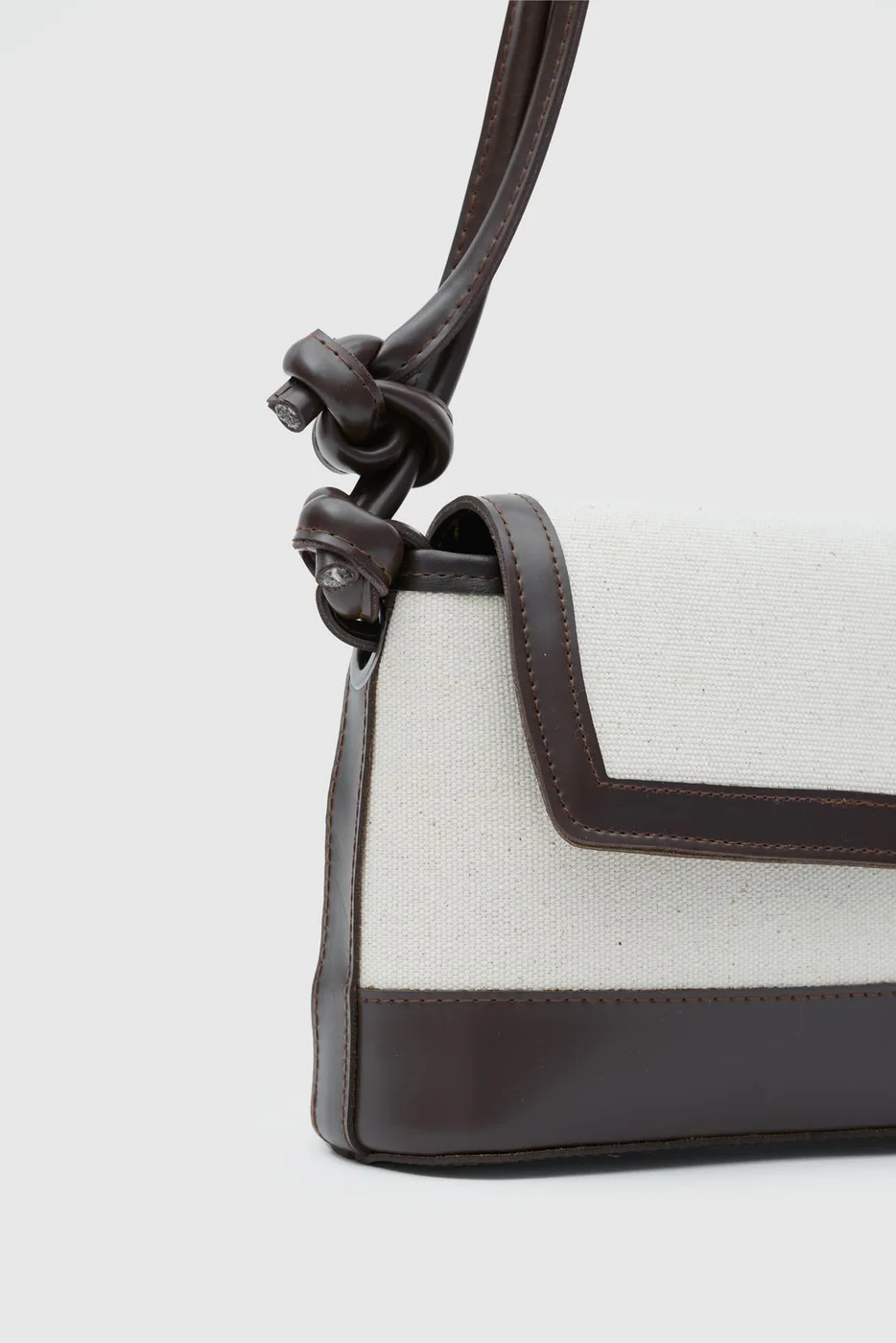 Canvas crossbody bag for women in dark brown