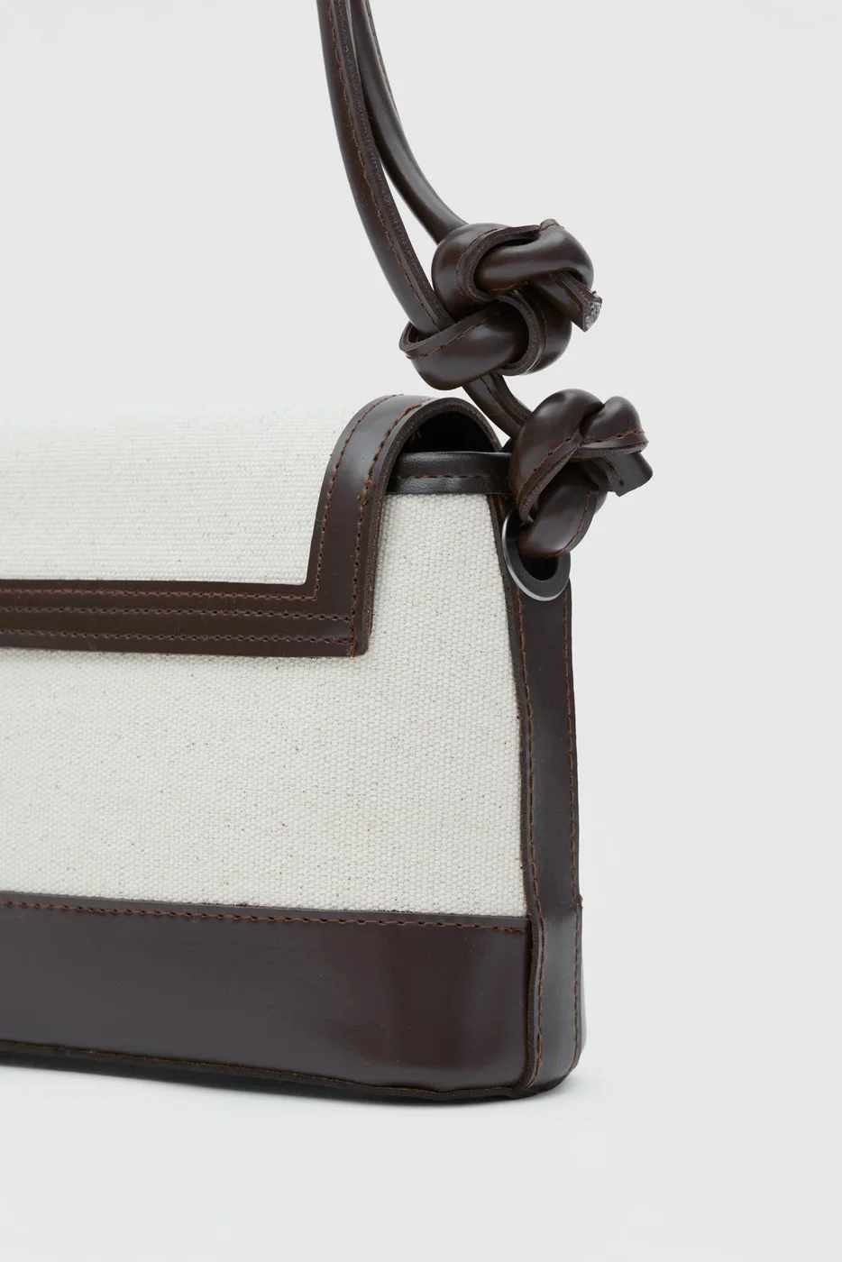 Canvas crossbody bag for women in dark brown