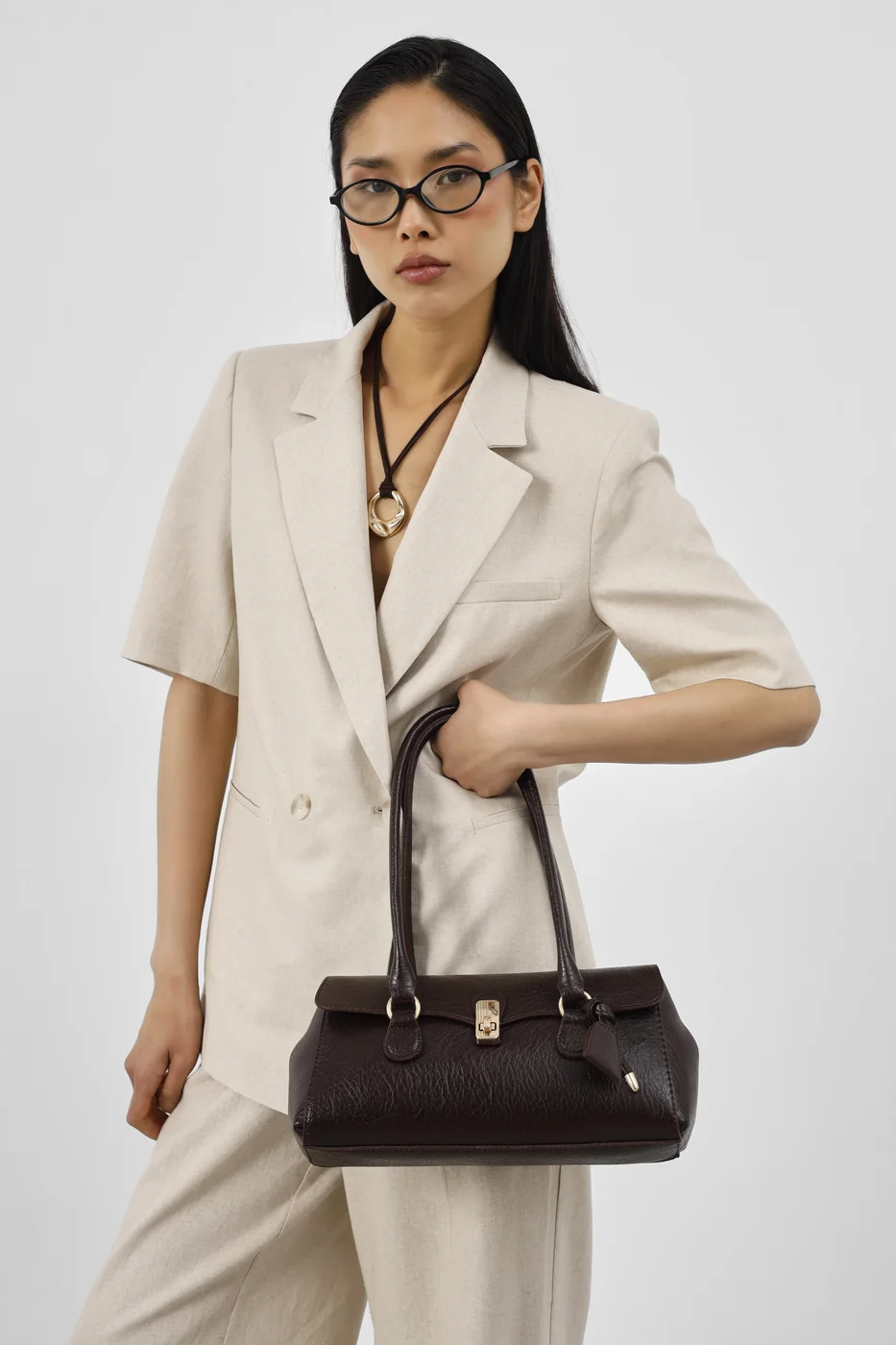 faux leather baguette bag faux leather baguette bag in dark brown