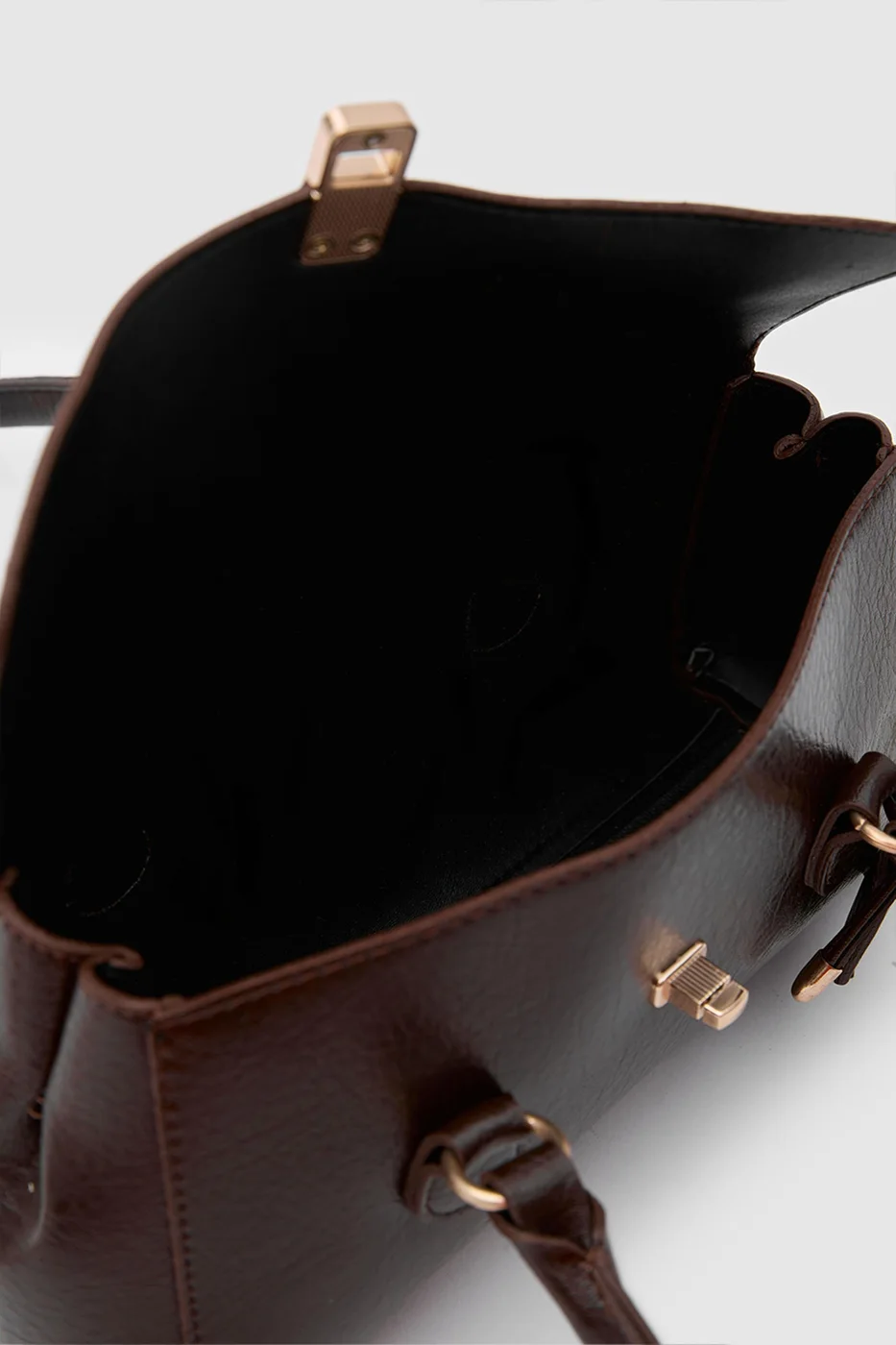 faux leather baguette bag faux leather baguette bag in dark brown