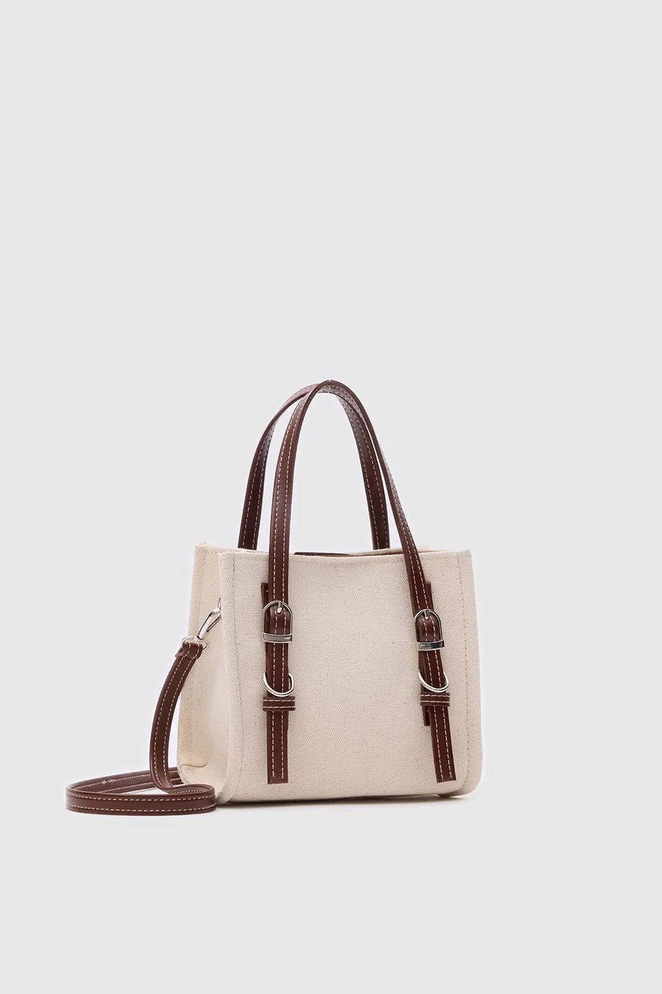 canvas crossbody bag in cream