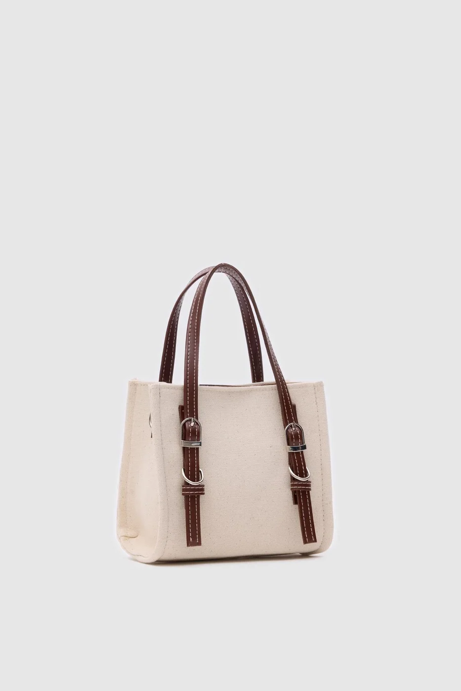 canvas crossbody bag in cream