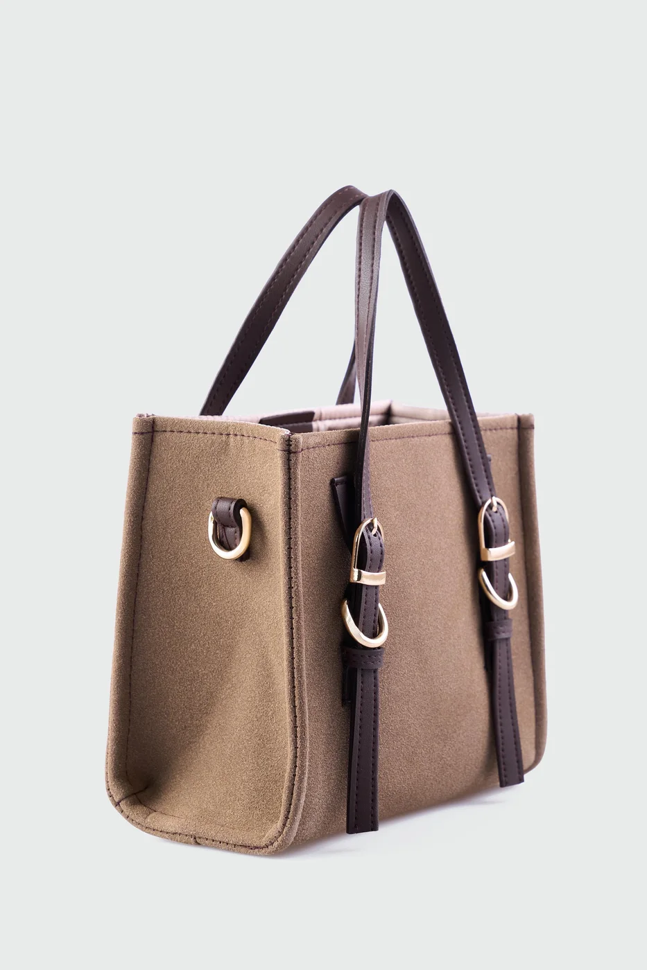 faux suede crossbody bag faux suede crossbody bag in taupe