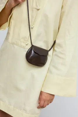 Mini crossbody bag in faux leather Mini crossbody bag in faux leather in dark brown