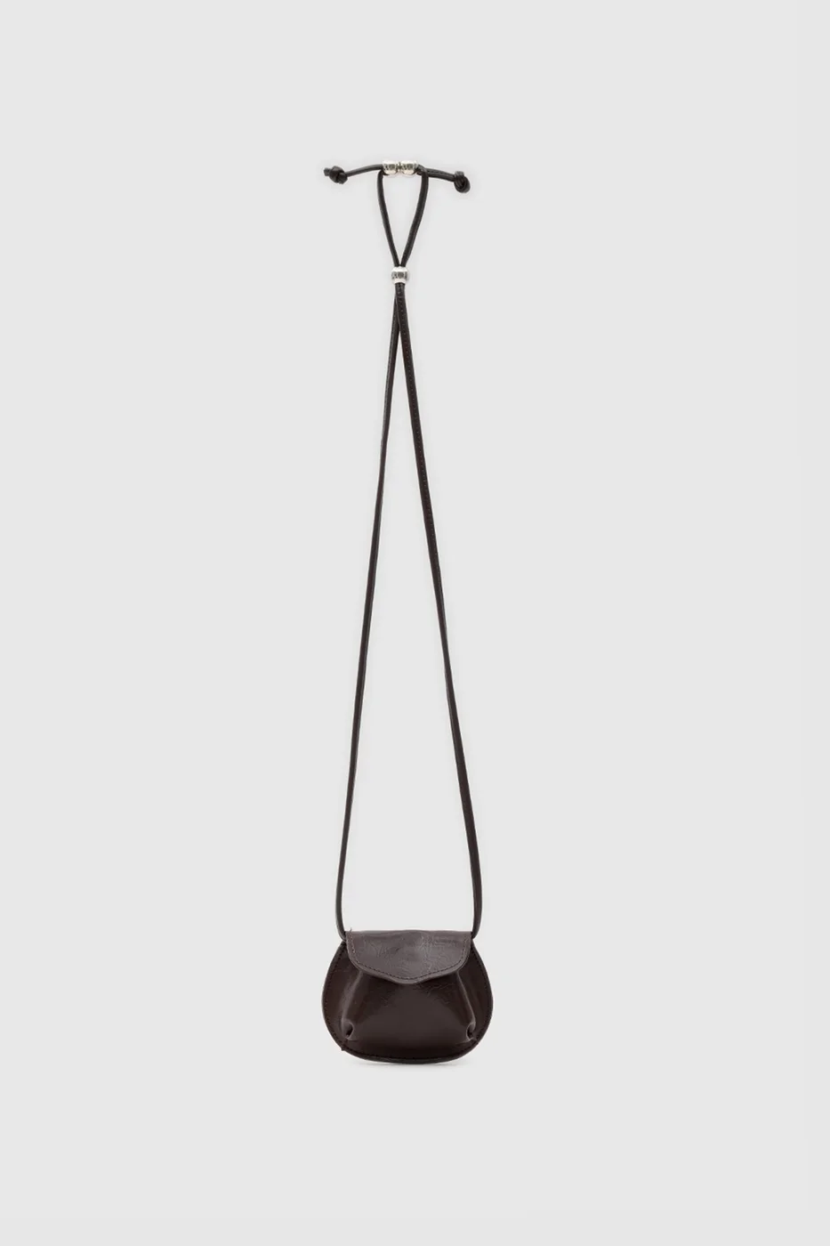 Mini crossbody bag in faux leather in dark brown