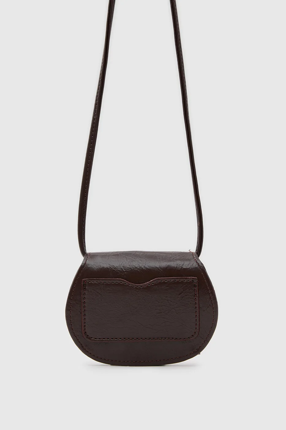 Mini crossbody bag in faux leather in dark brown