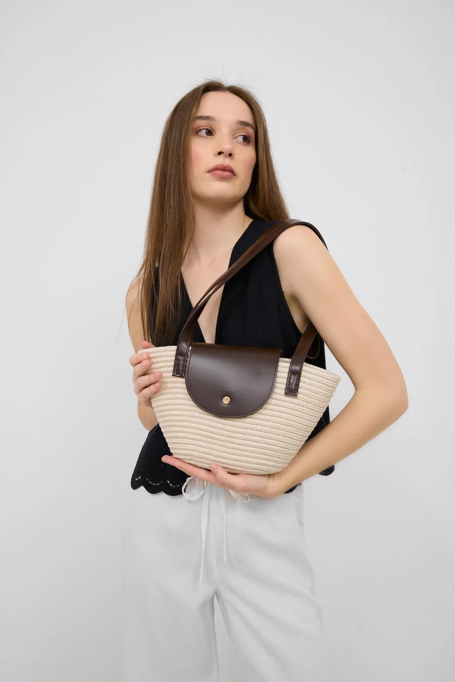 straw shoulder bag straw shoulder bag in cream