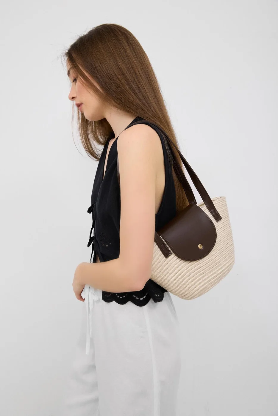straw shoulder bag straw shoulder bag in cream