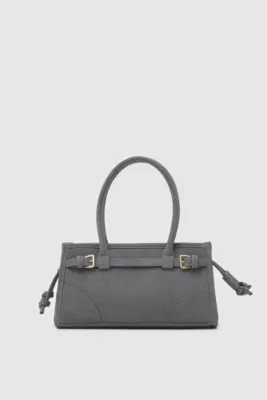 faux suede baguette bag faux suede baguette bag in charcoal