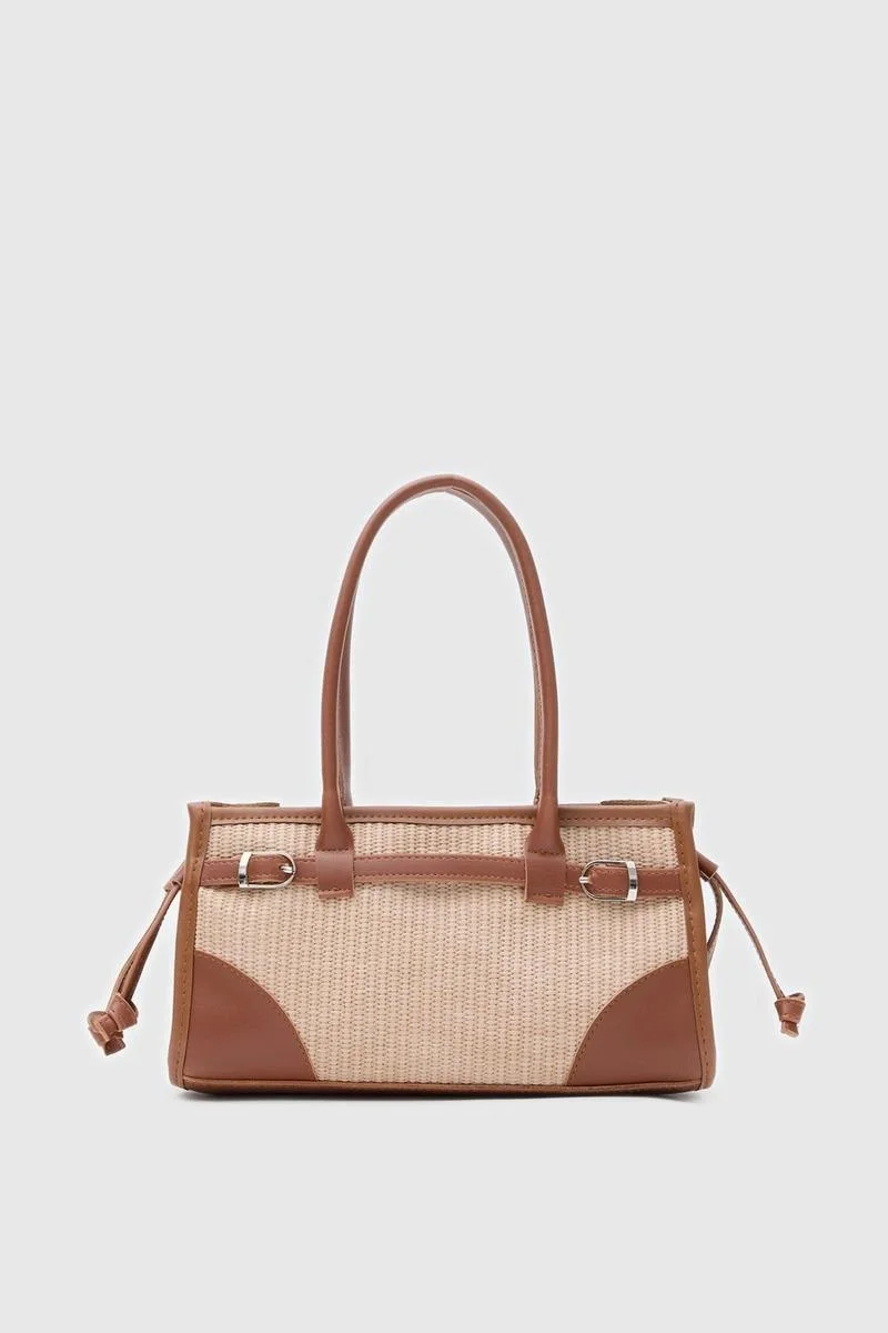 Straw Crossbody Bag Straw Crossbody Bag in beige