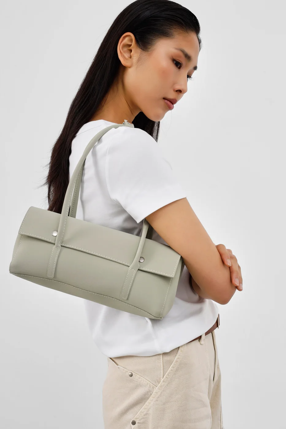 Faux leather baguette bag Faux leather baguette bag in mint