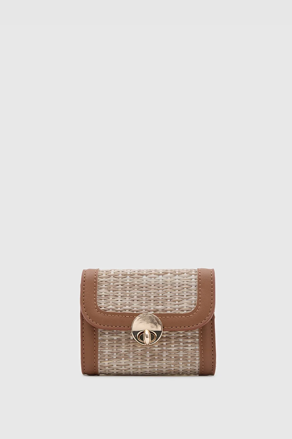 woven wallet stylish and practical in tan