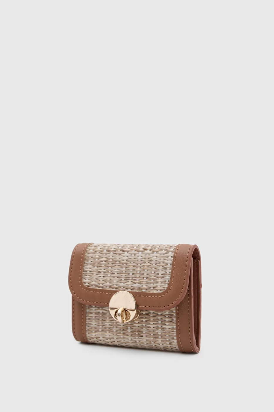woven wallet stylish and practical in tan