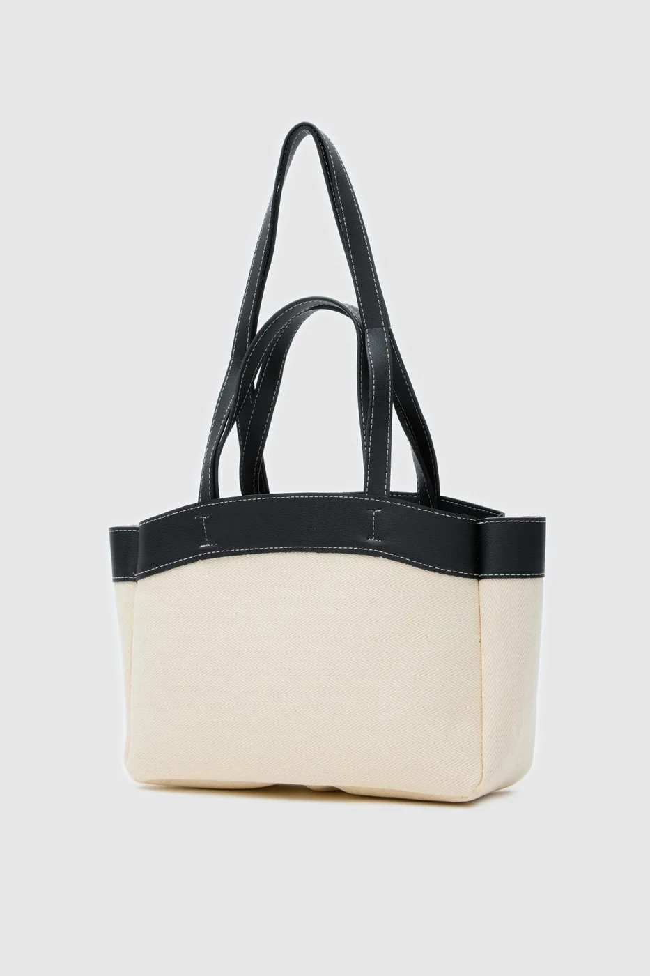Canvas shoulder bag for women in black