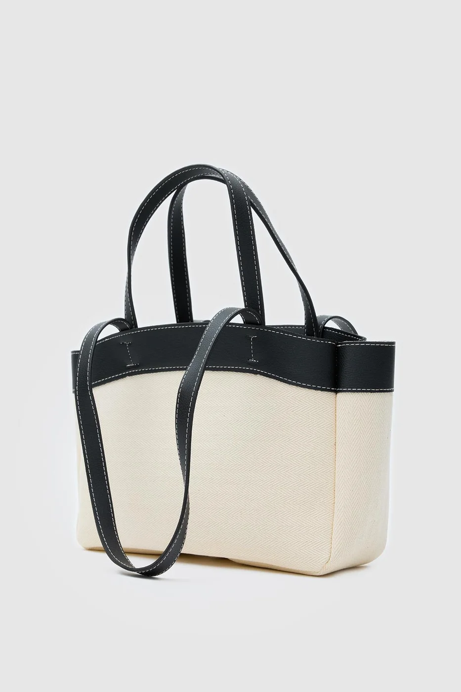 Canvas shoulder bag for women in black