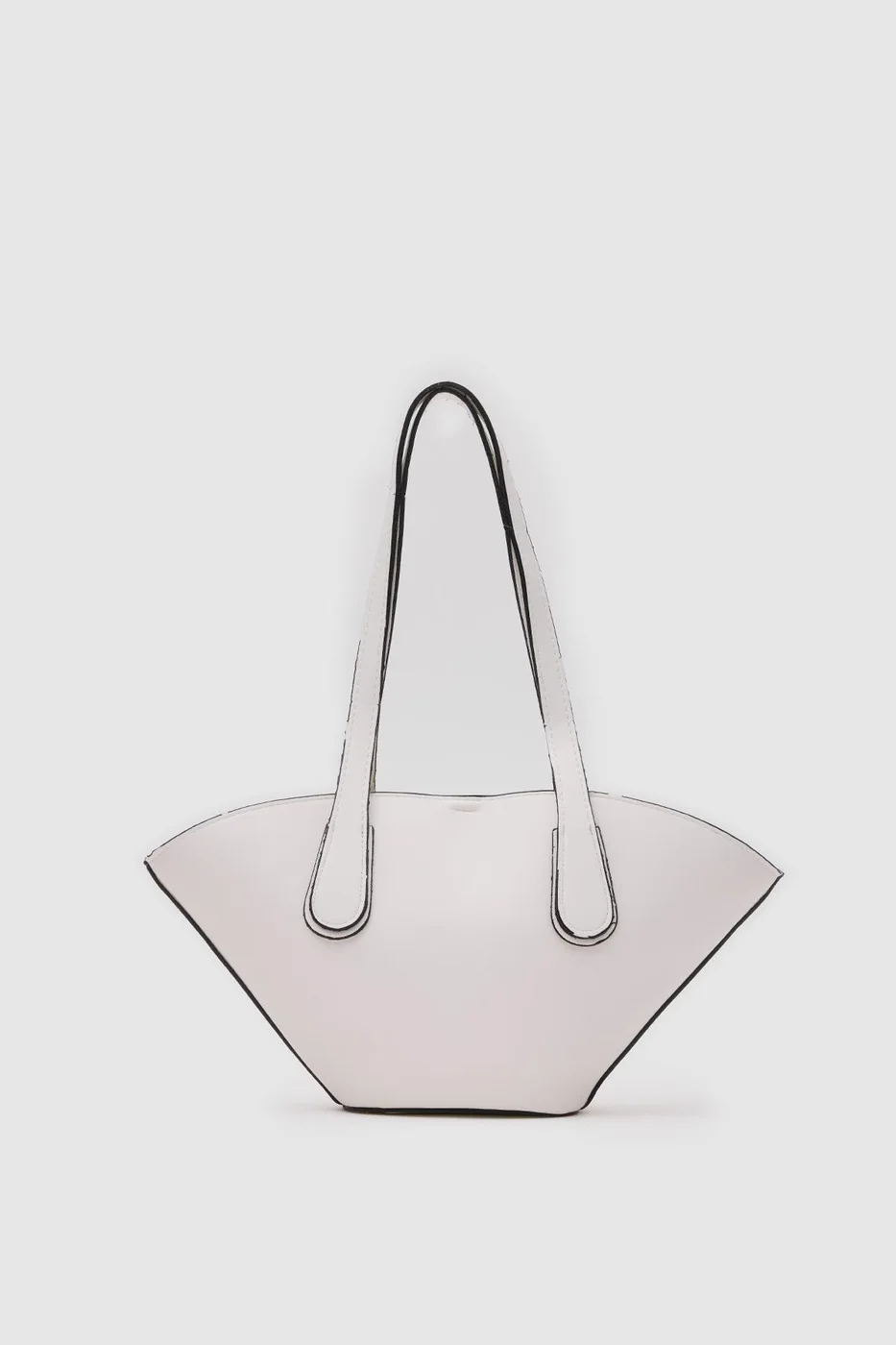 Faux leather shoulder bag in white