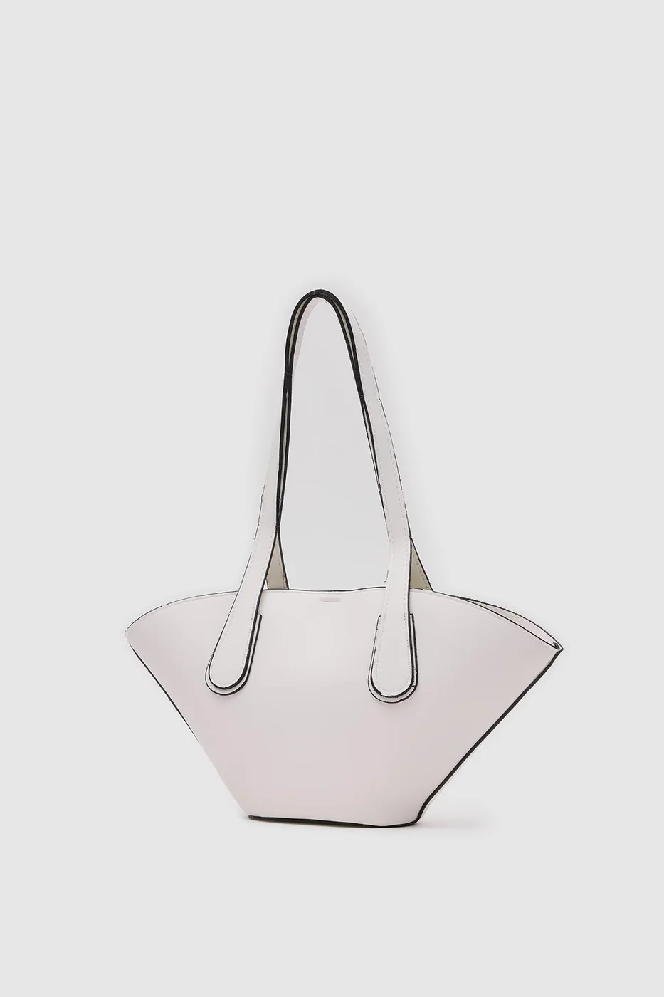 Faux leather shoulder bag in white