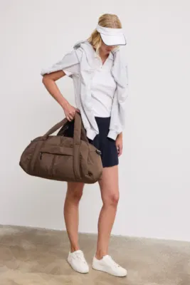 gym travel bag in brown