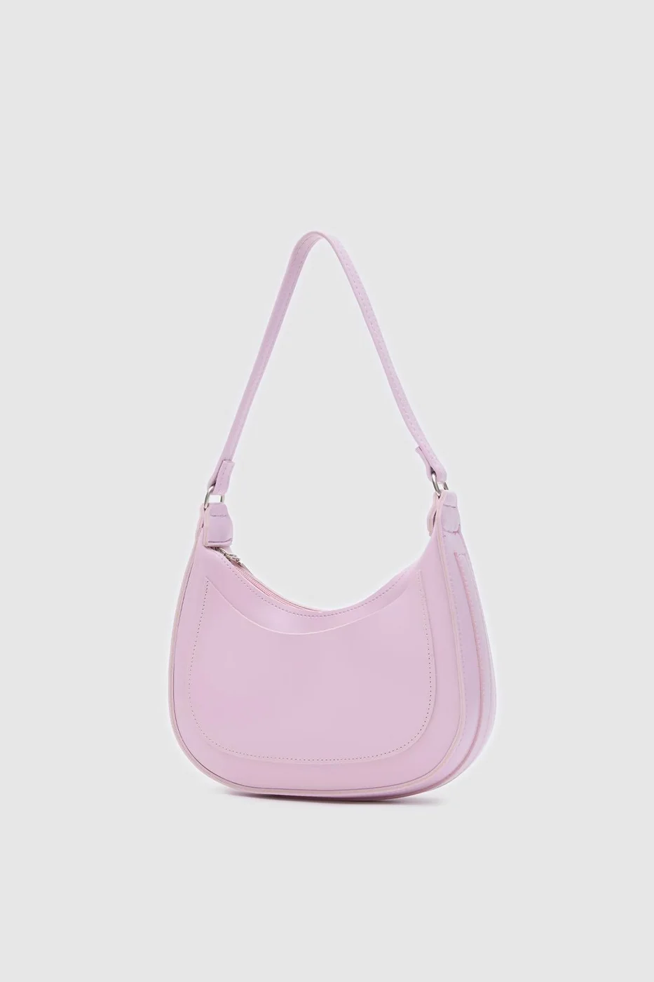 Faux leather baguette bag for stylish outings Faux leather baguette bag for stylish outings in lilac
