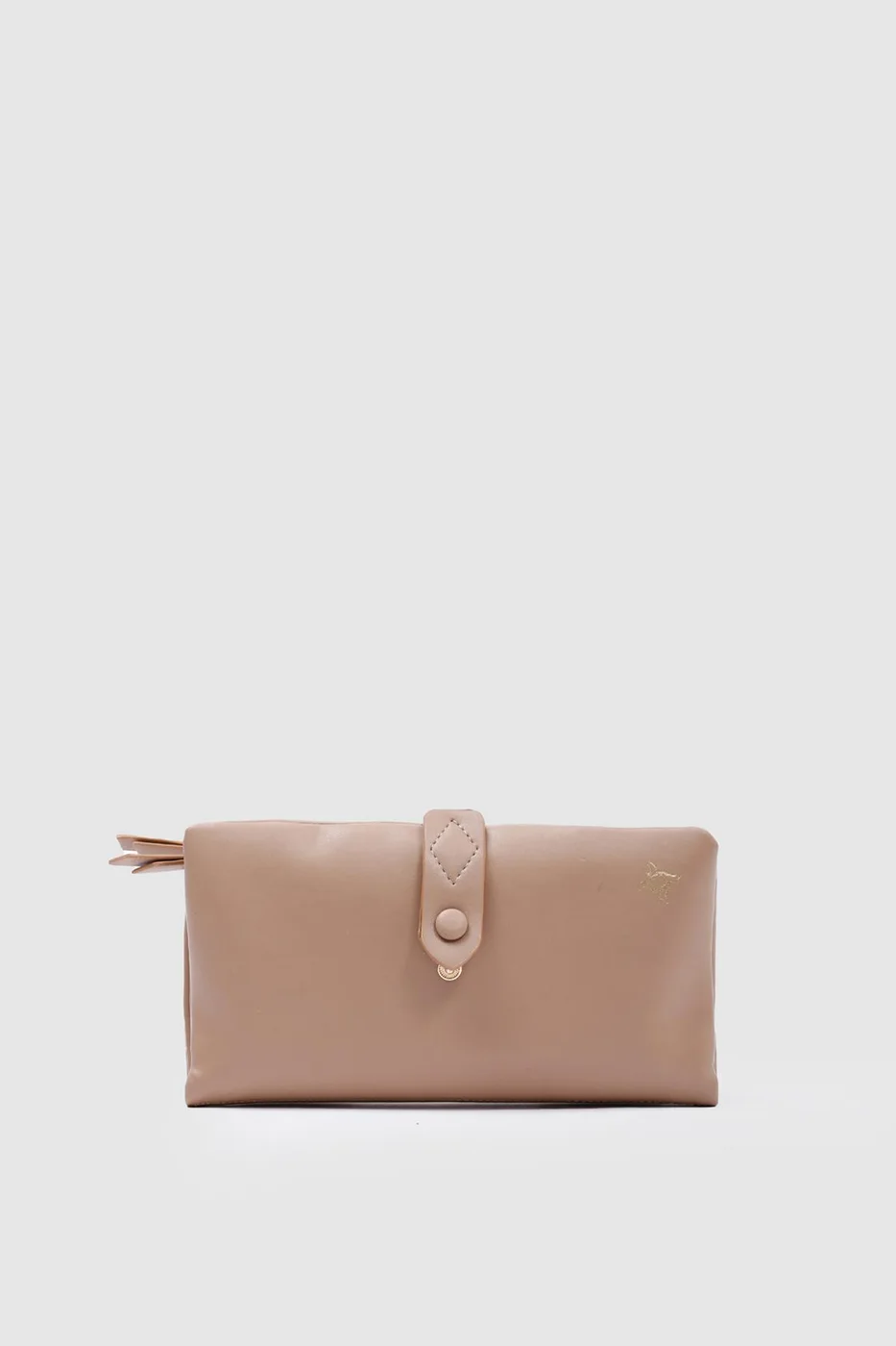 Faux leather wallet for women in beige