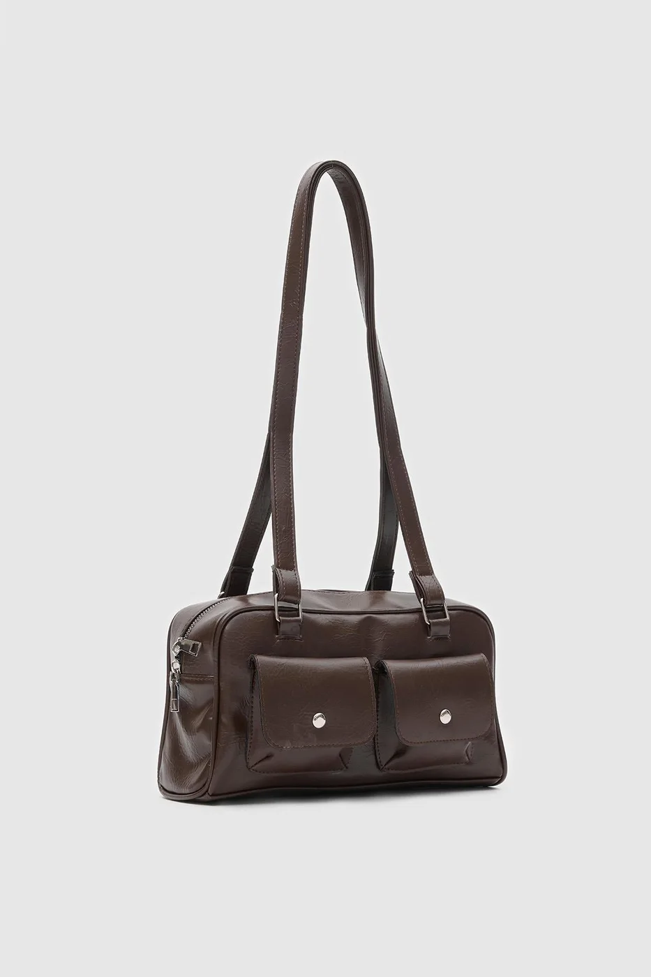 Faux Leather Baguette Bag for Women Faux Leather Baguette Bag for Women in dark brown