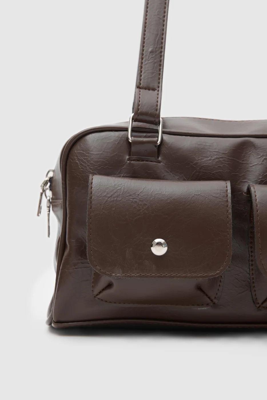 Faux Leather Baguette Bag for Women Faux Leather Baguette Bag for Women in dark brown