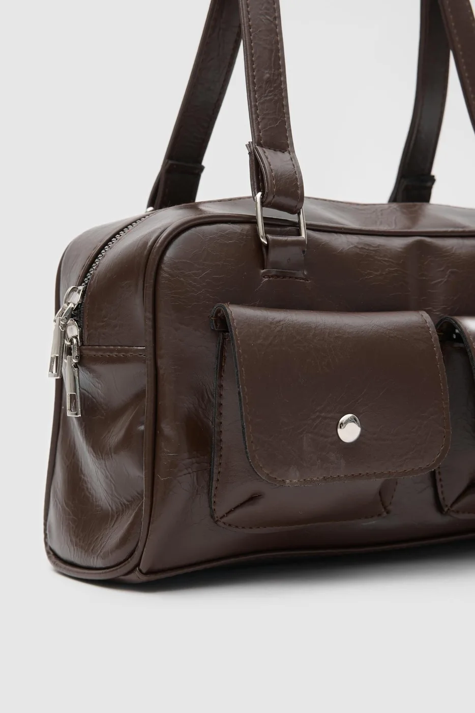 Faux Leather Baguette Bag for Women Faux Leather Baguette Bag for Women in dark brown