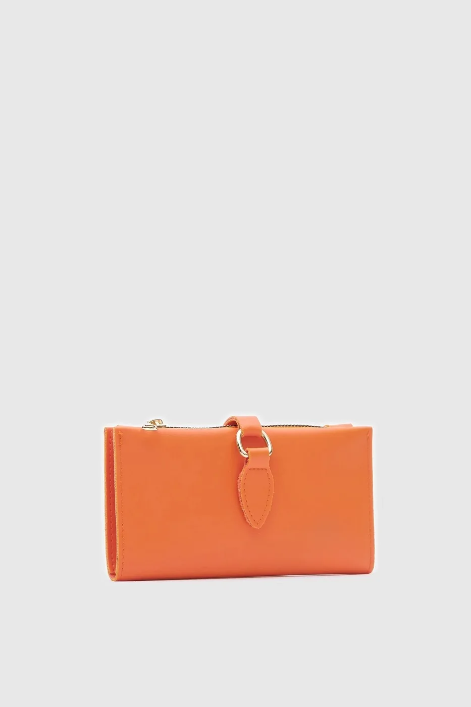 Faux leather wallet for everyday use in orange
