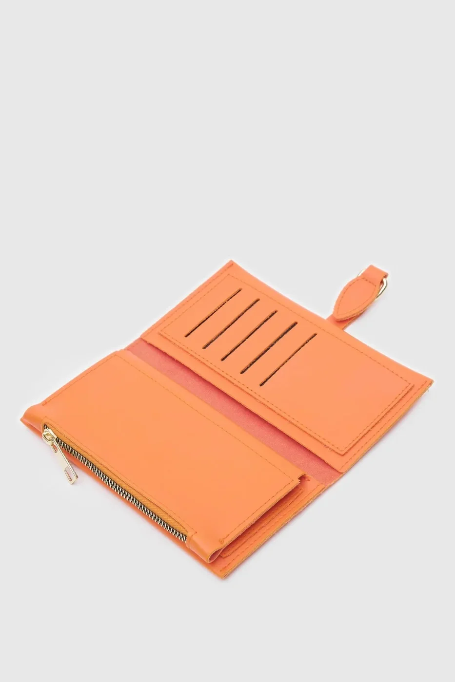Faux leather wallet for everyday use in orange