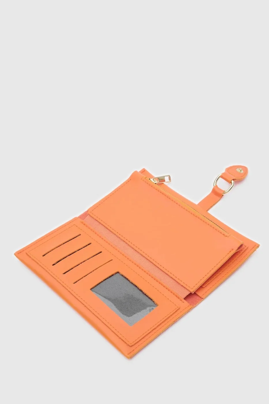 Faux leather wallet for everyday use in orange