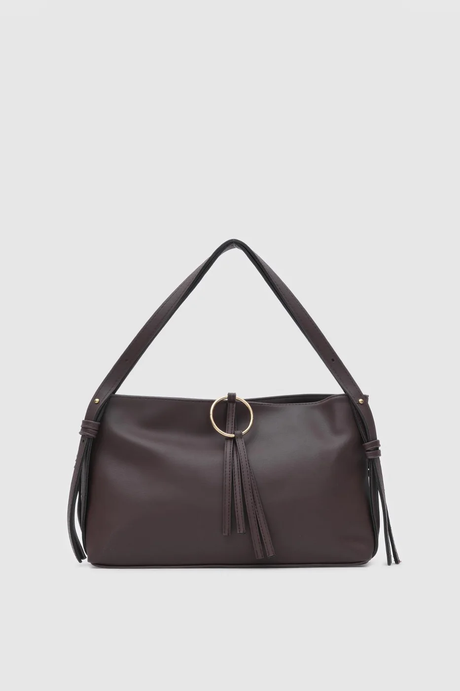 Faux leather shoulder bag for stylish women Faux leather shoulder bag for stylish women in dark brown