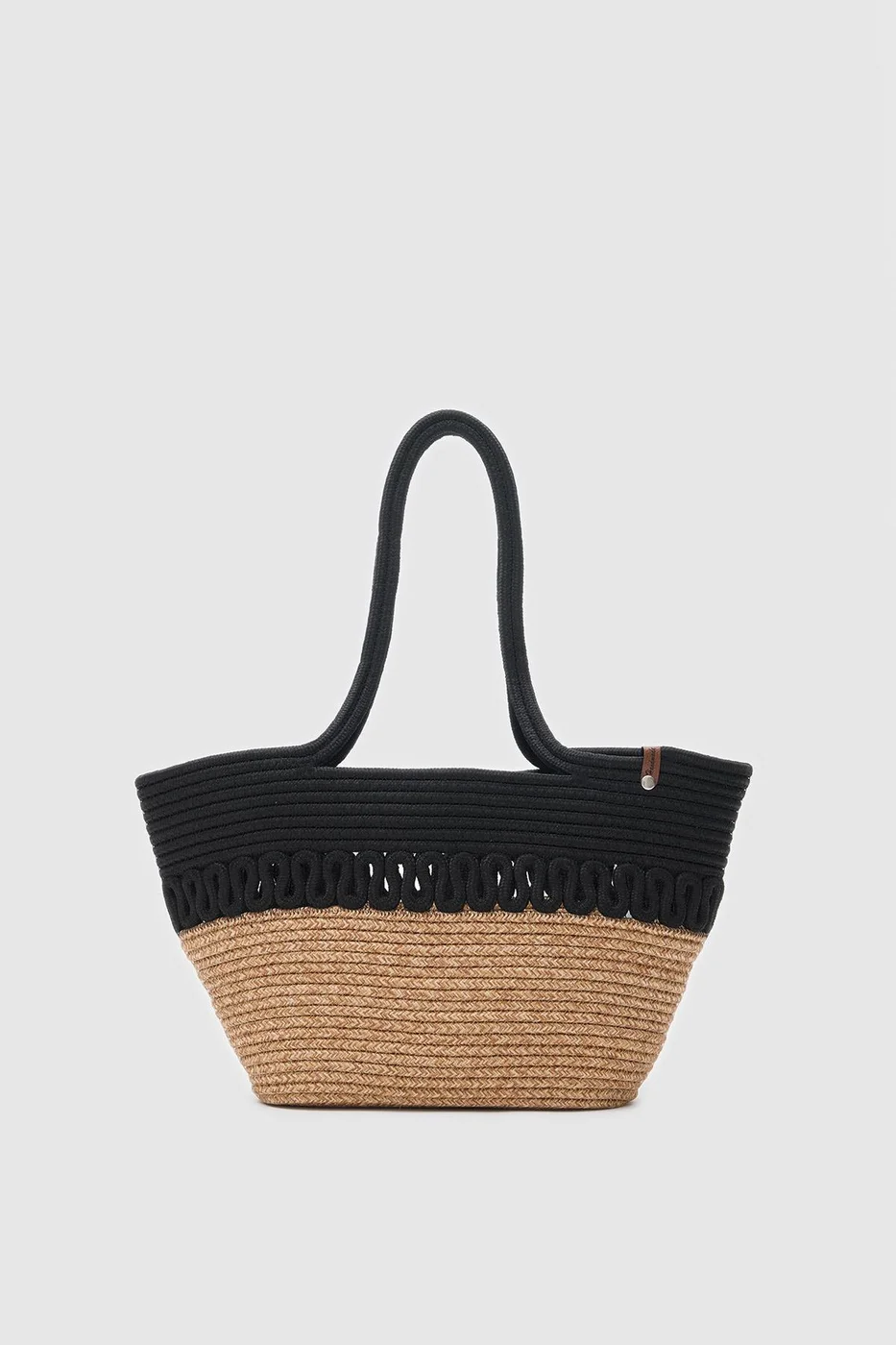 Straw shoulder bag Straw shoulder bag in black